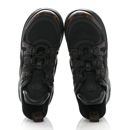 Louis Vuitton Calfskin Patent Monogram LV Archlight Sneakers 37 Black 2 of 9