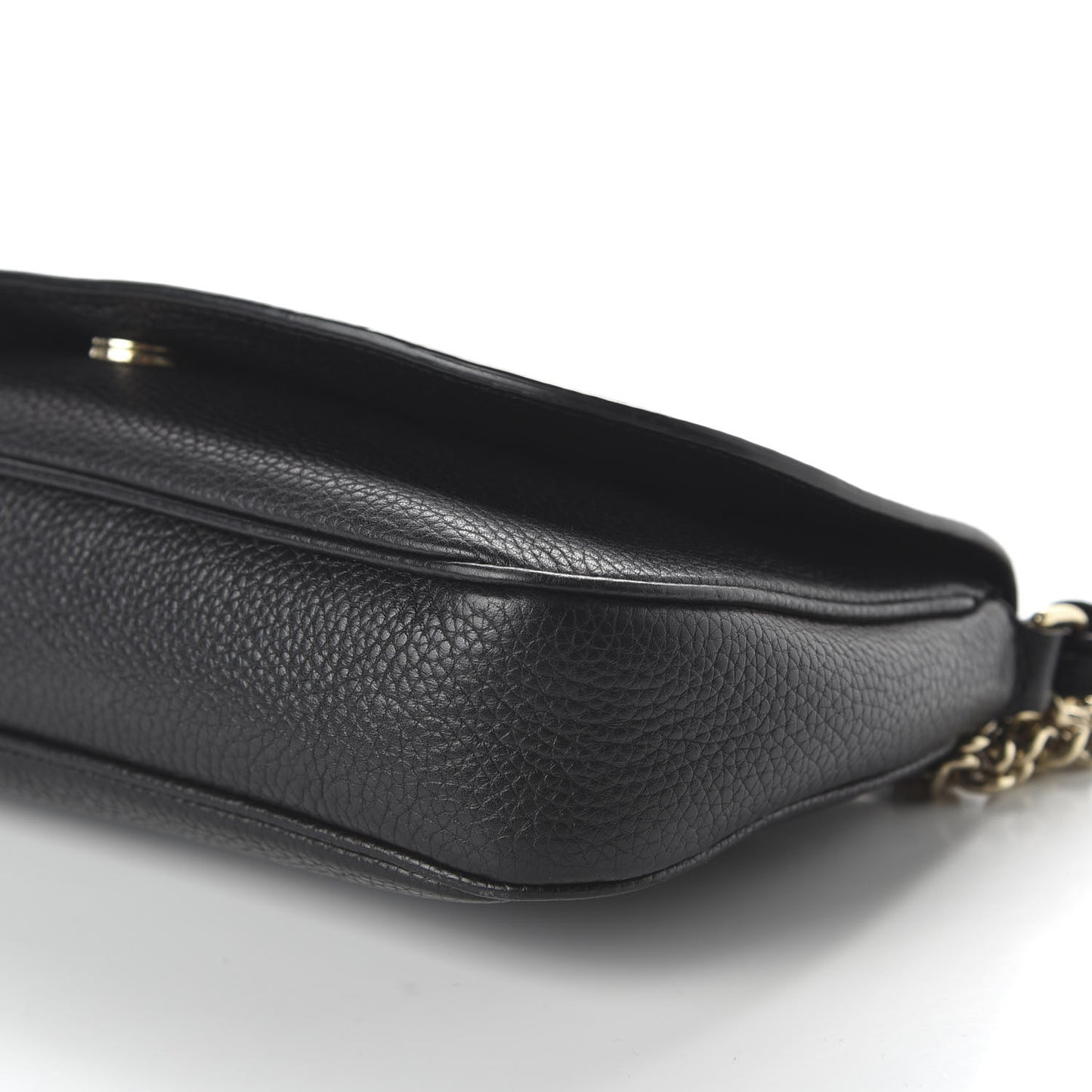 Pebbled Calfskin Medium Soho Flap Crossbody Black