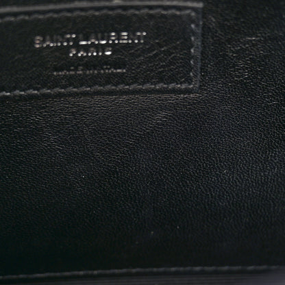 Saint Laurent Calfskin Crocodile Embossed Medium Classic Monogram Kate Tassel Satchel Deep Marine 11 of 15