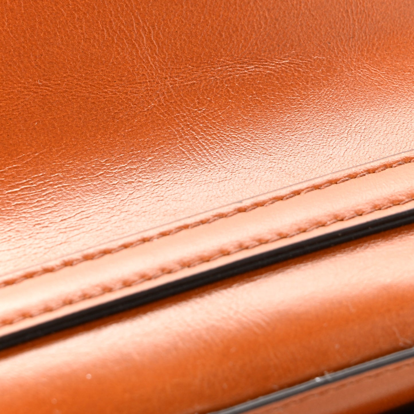 Calfskin Iconic Flap Wallet On Chain Clay Brown