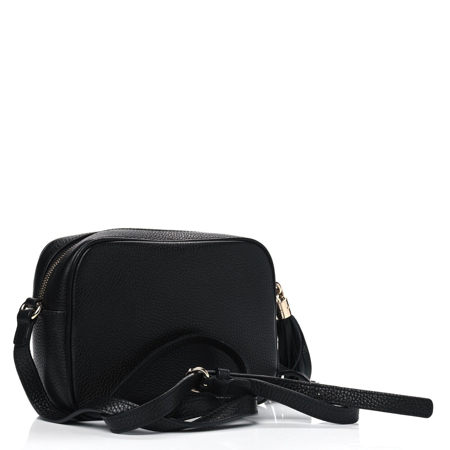 Pebbled Calfskin Small Soho Disco Bag Black