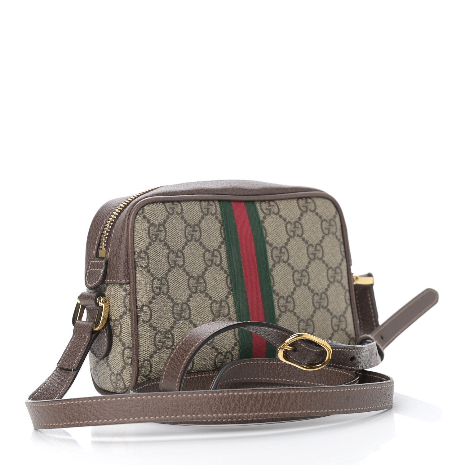 Gucci GG Supreme Monogram Web Mini Ophidia Shoulder Bag Brown 3 of 11