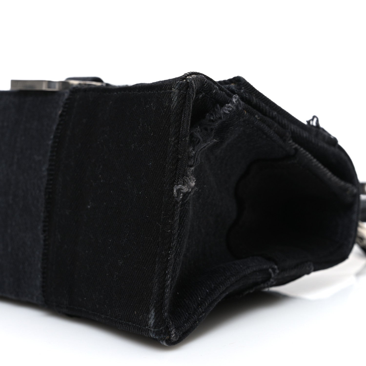 Balenciaga Denim Patchwork Small Hourglass Top Handle Bag Washed Black 11 of 11