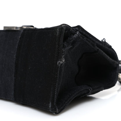 Balenciaga Denim Patchwork Small Hourglass Top Handle Bag Washed Black 11 of 11