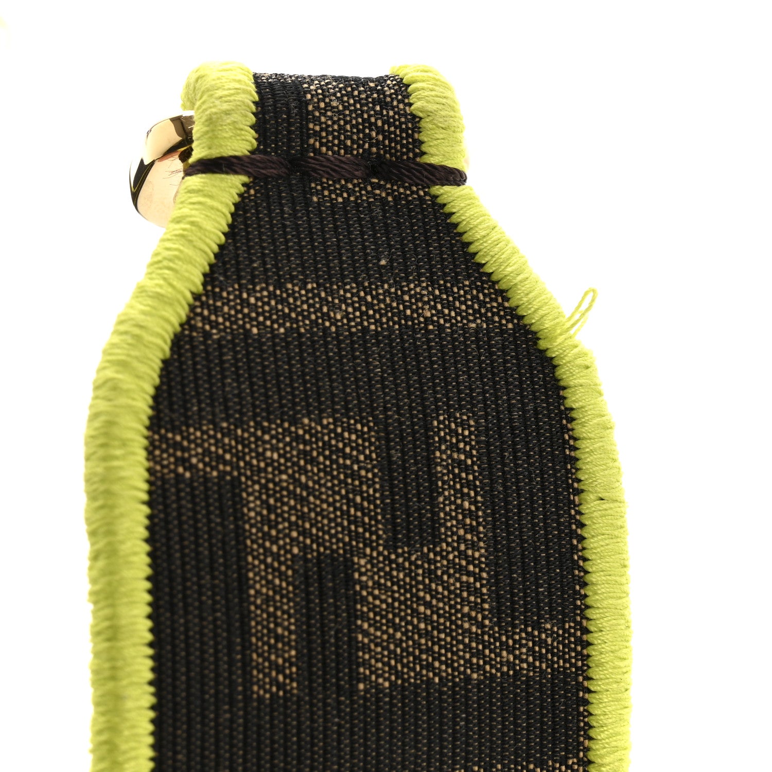 Fendi Fabric Jacquard FF 1974 Cell Pocket Strap You Tobacco Moro Giallo Fluo 12 of 15