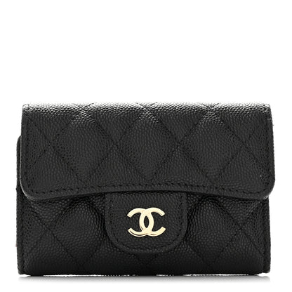 Chanel Caviar Quilted Classic 4 Key Holder Wallet Black 1 of 9