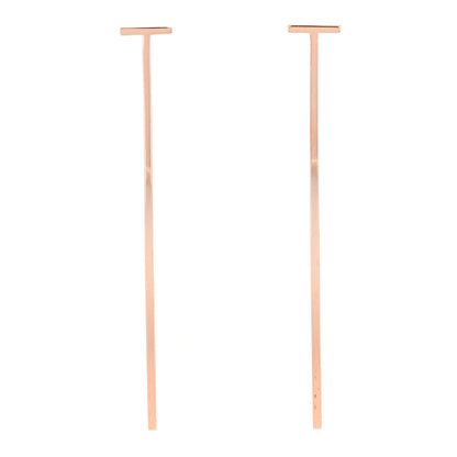Tiffany 18K Rose Gold T Elongated Wire Bar Earrings 1 of 6