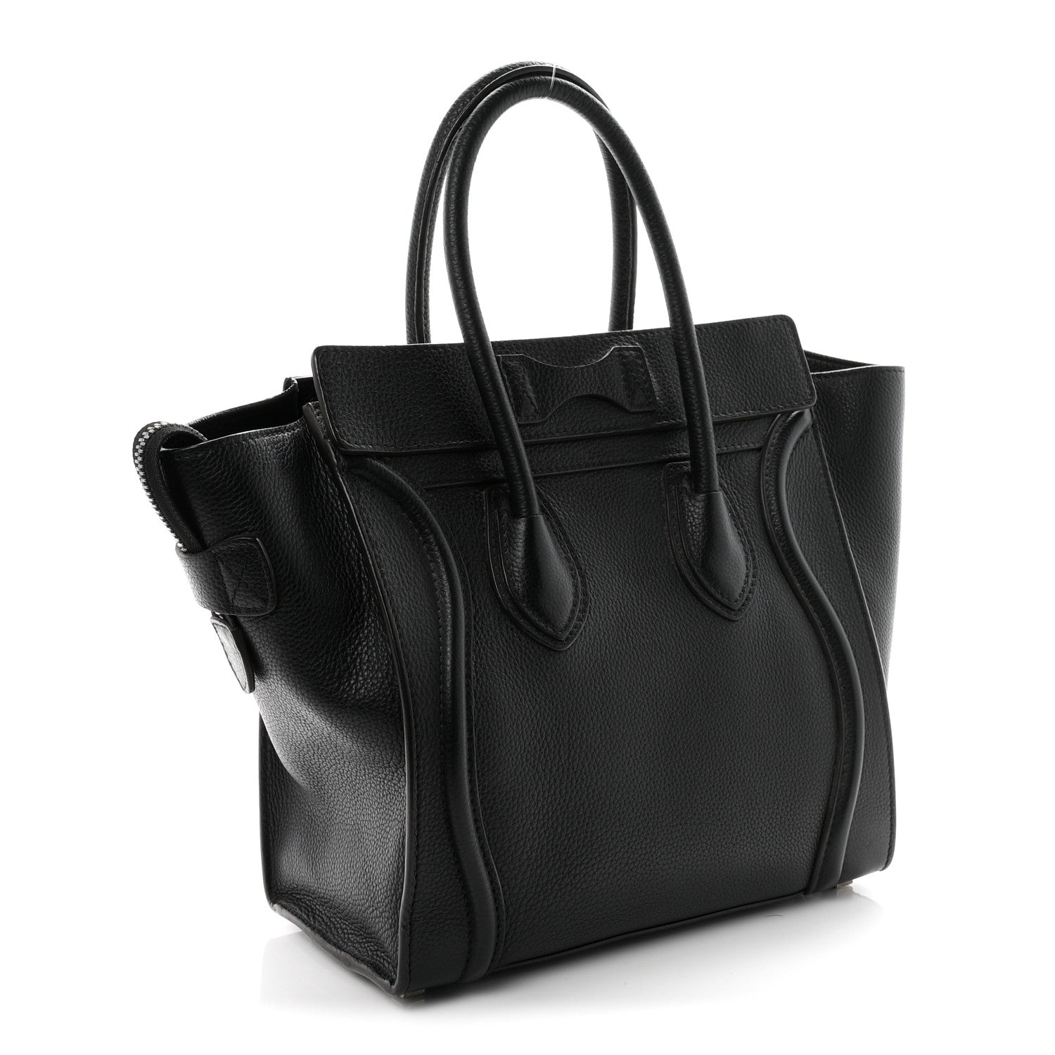 Celine Drummed Calfskin Micro Luggage Black 3 of 9