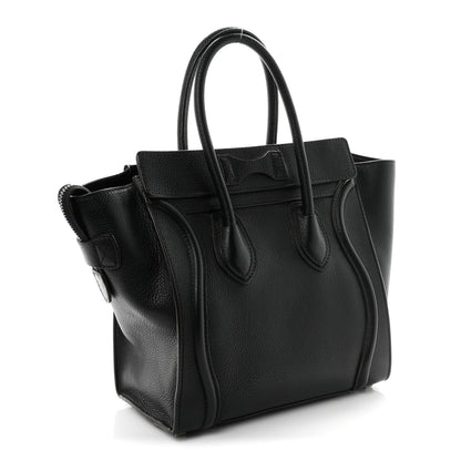 Celine Drummed Calfskin Micro Luggage Black 3 of 9