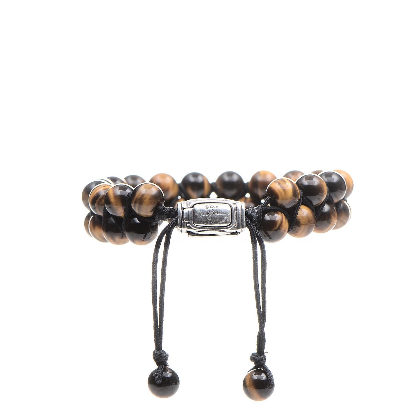 Sterling Silver Tiger's Eye Two Row 8mm Spiritual Beads Bracelet