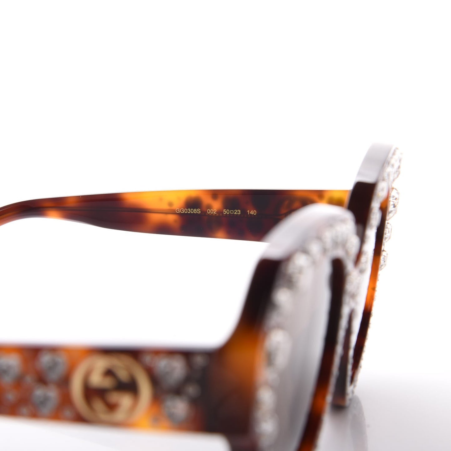Crystal Cat Eye Sunglasses GG0308S Havana