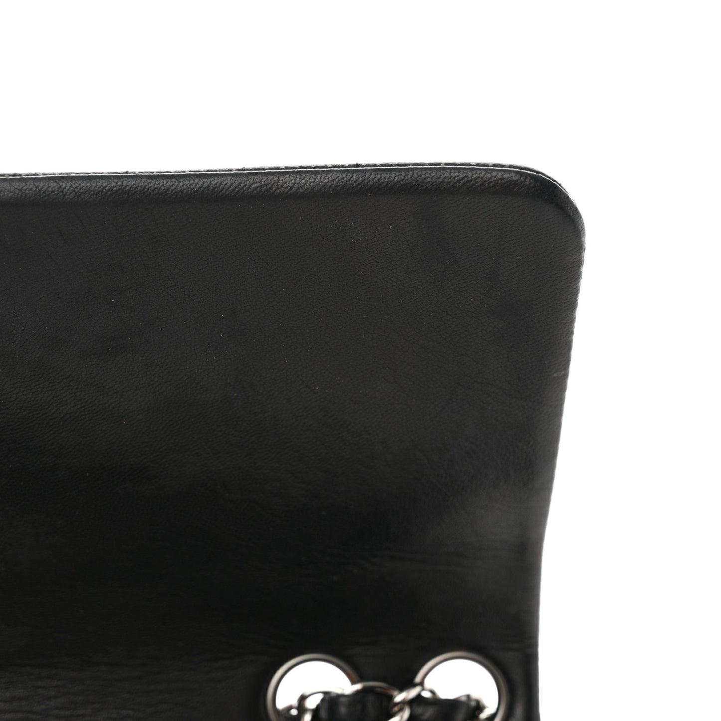 Lambskin Quilted Lady Graphic Flap Black