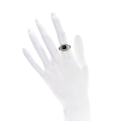 David Yurman Sterling Silver Diamond Black Onyx 7mm Petite Albion Ring 52 6 2 of 5
