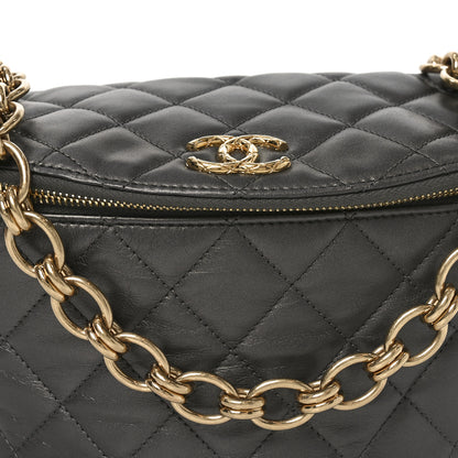 Chanel Metallic Calfskin Pearl Quilted CC Belt Bag Ruthenium 8 of 11