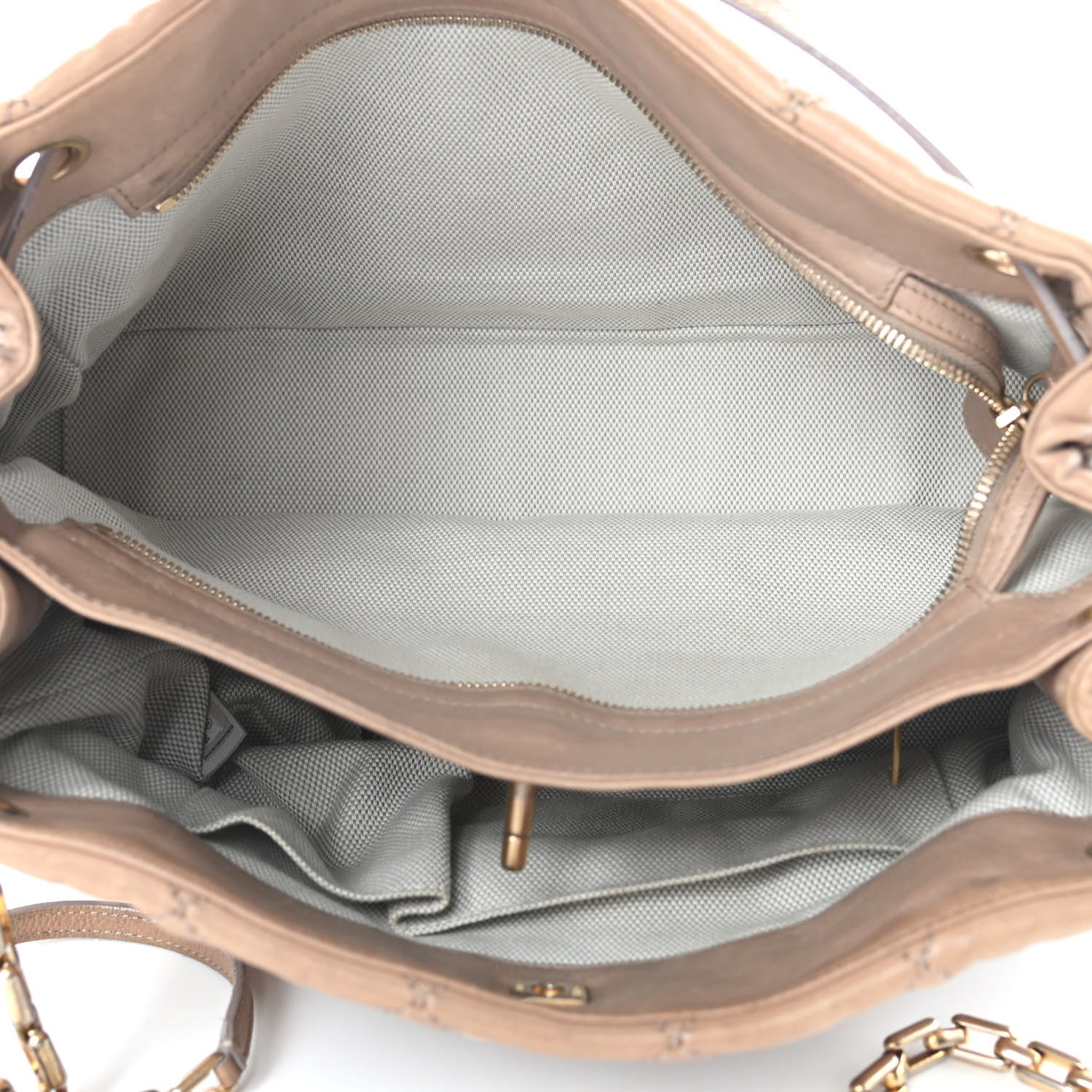 Chanel Calfskin Quilted Large Retro Chain Tote Beige 5 of 10