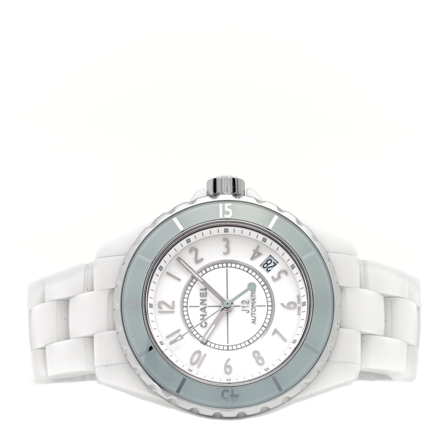 Chanel Stainless Steel Ceramic 38mm J12 Automatic Watch Soft Blue 2 of 5