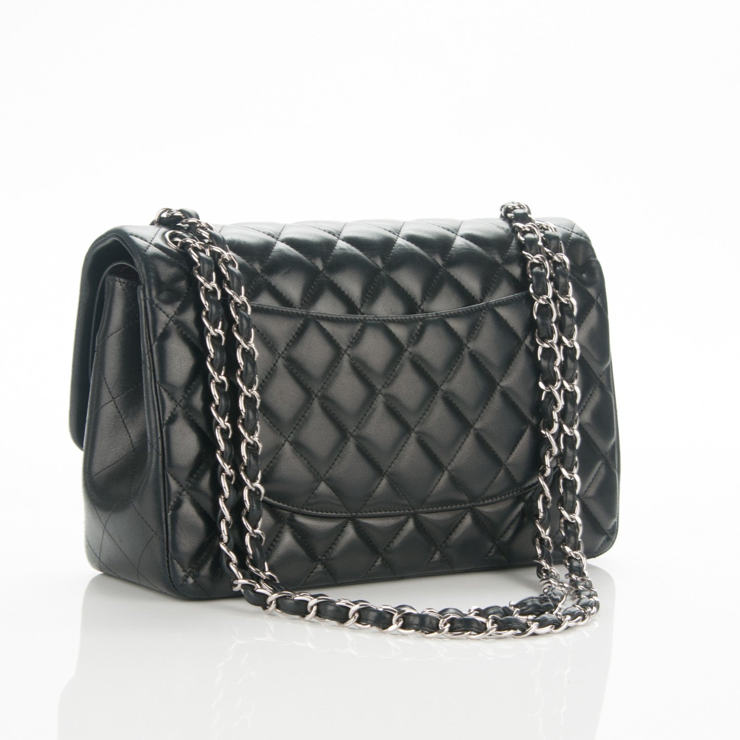 Chanel Lambskin Quilted Jumbo Double Flap Black 3 of 7