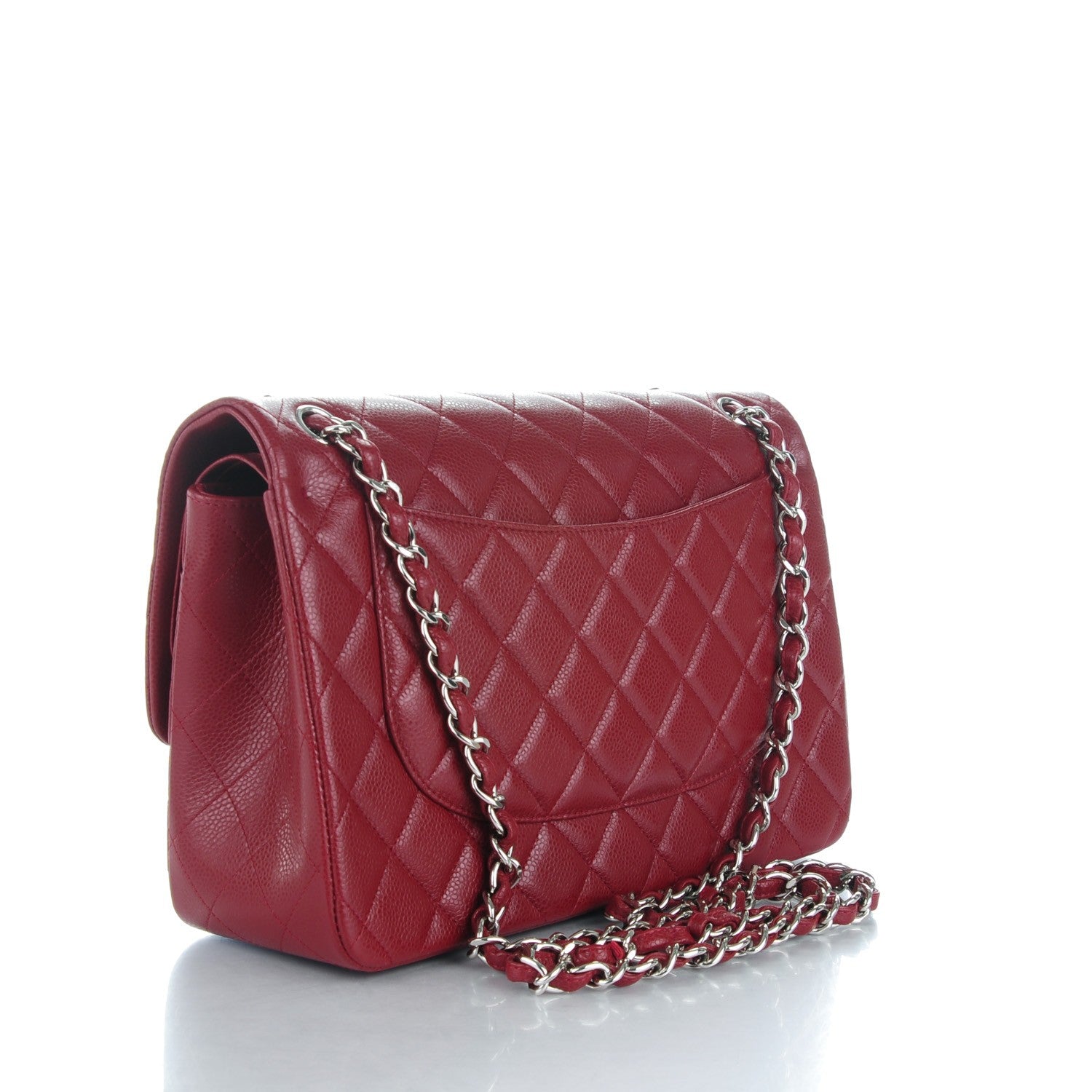 Chanel Caviar Quilted Jumbo Double Flap Dark Red 3 of 8