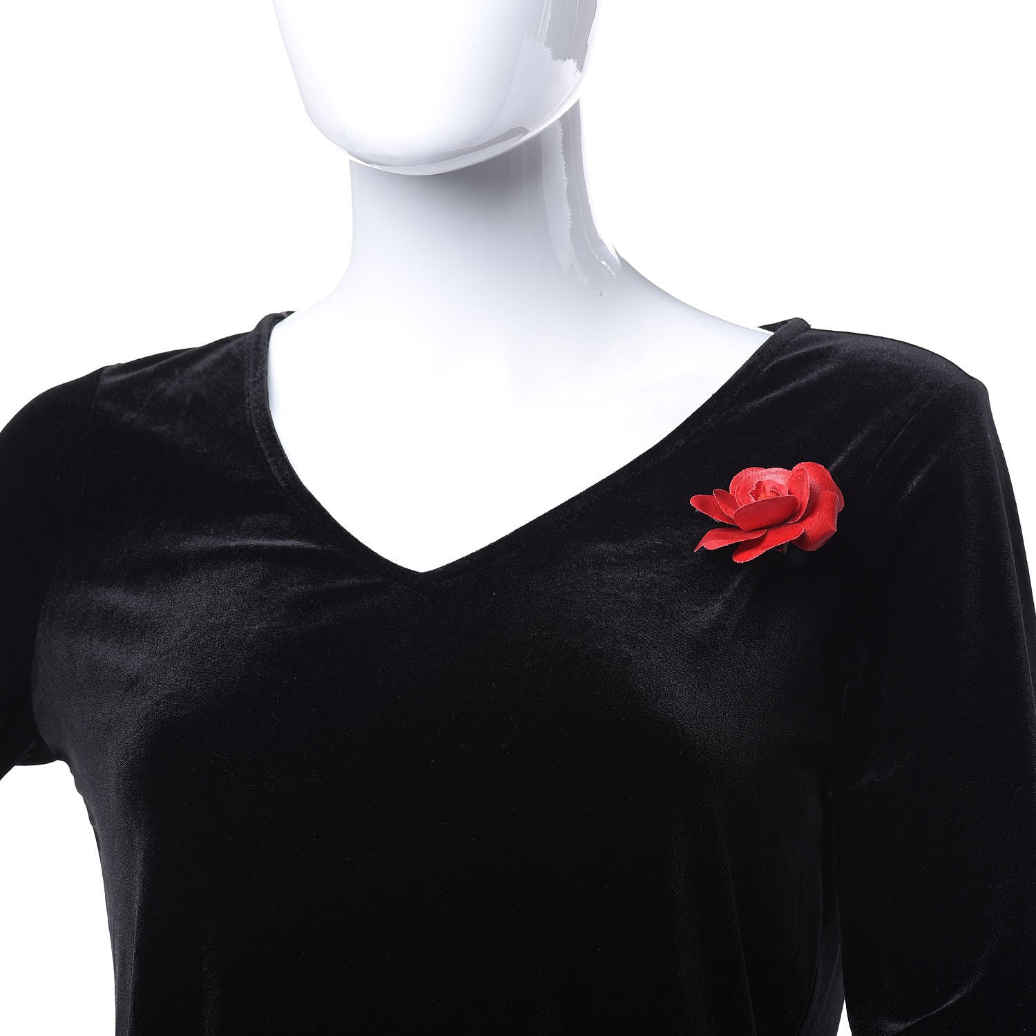Chanel Silk Taffeta Camellia Brooch Pin Red 2 of 4