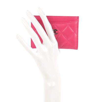 Chanel Lambskin Quilted Card Holder Fuchsia 2 of 9