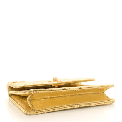 Chanel Metallic Lambskin Quilted Mini Flap Gold 4 of 13
