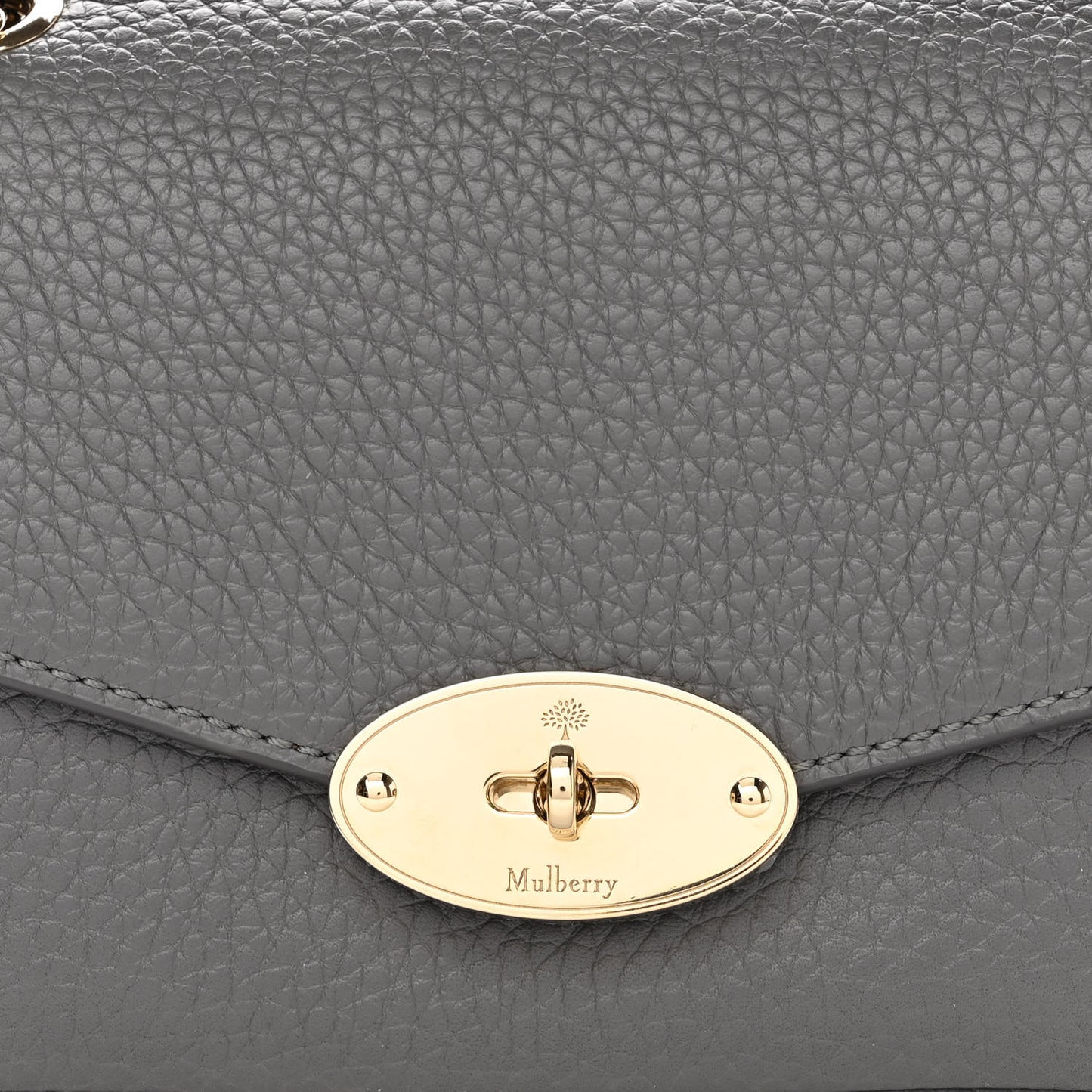 Small Classic Grain Calfskin Small Darley Shoulder Bag Mole Grey