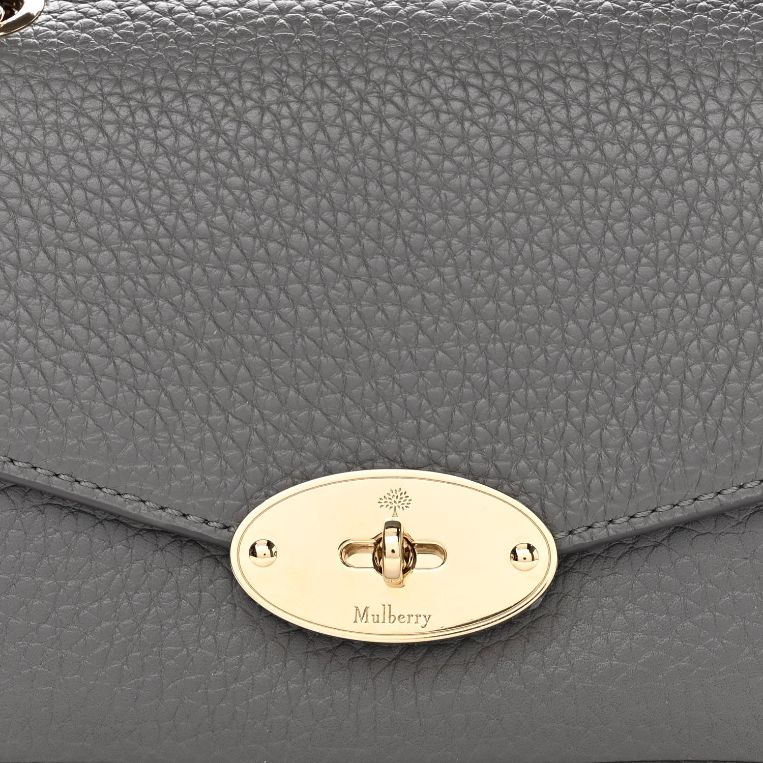 Mulberry Small Classic Grain Calfskin Small Darley Shoulder Bag Mole Grey 7 of 9