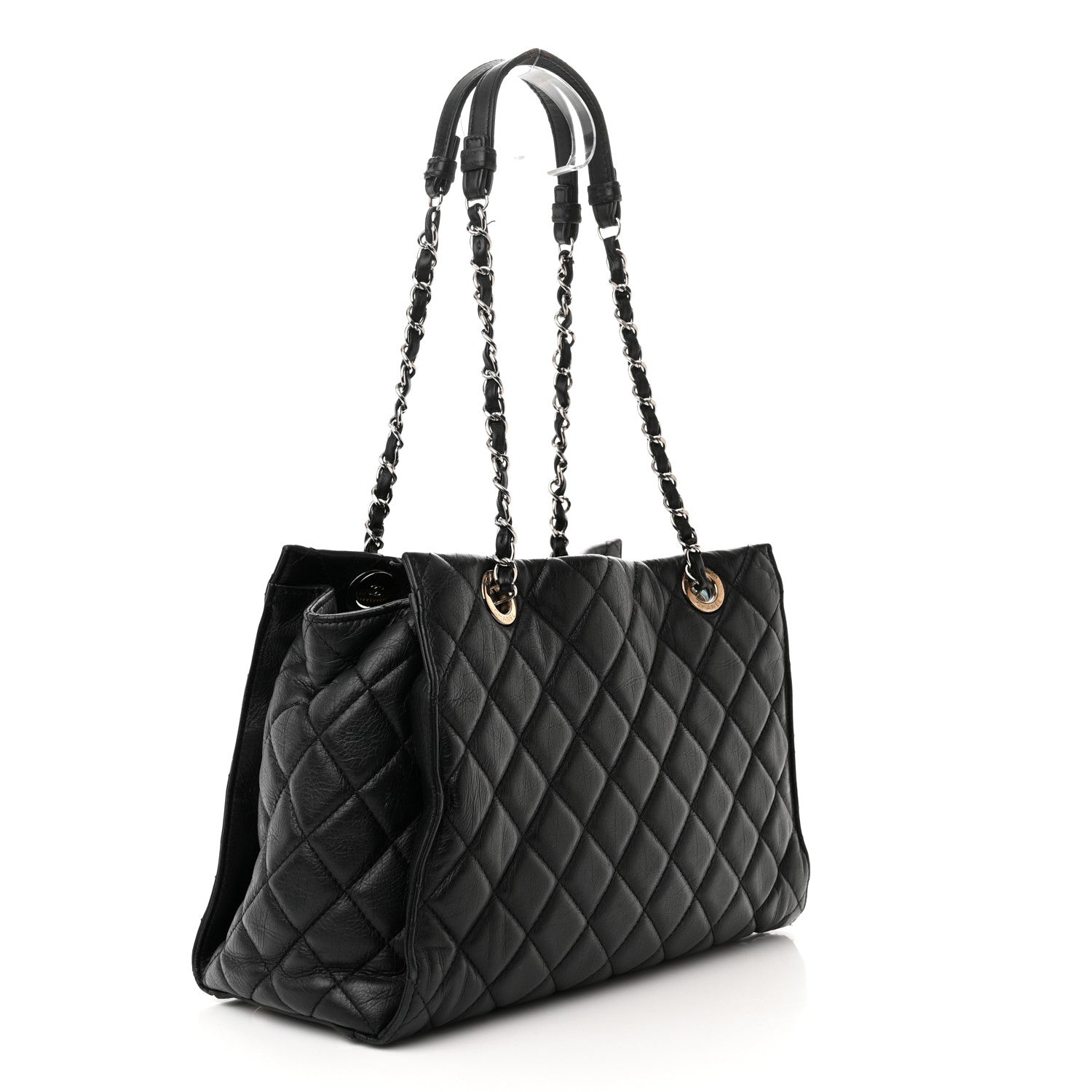 Chanel Calfskin Quilted Small Chic and Soft Shopping Tote Black 5 of 15