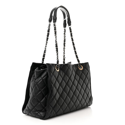 Chanel Calfskin Quilted Small Chic and Soft Shopping Tote Black 5 of 15
