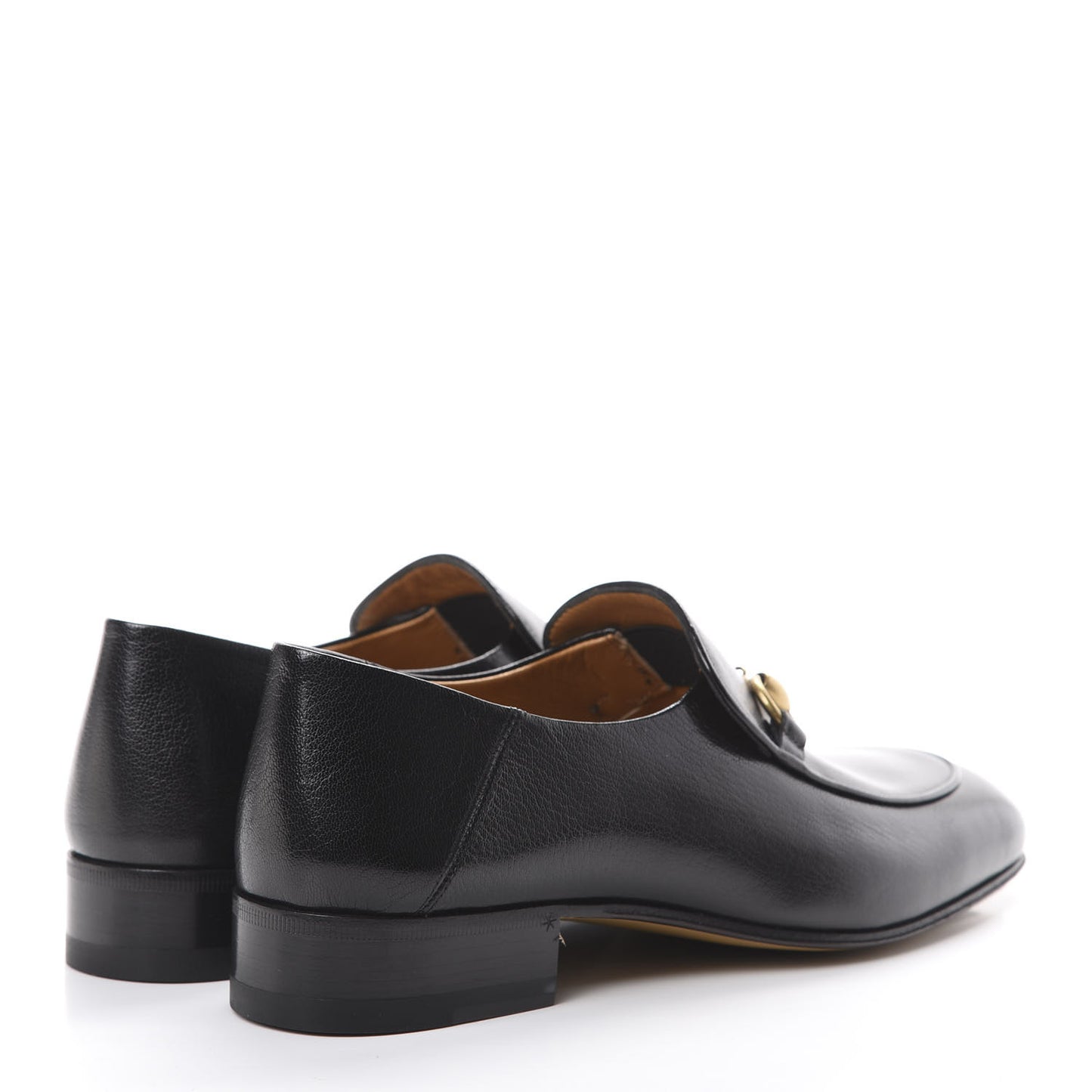Goatskin Womens Horsebit Mid-Heel Loafers 37.5 Black