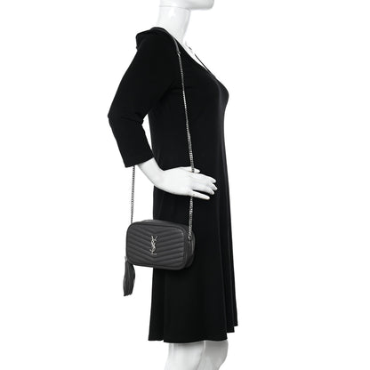 Saint Laurent Grain De Poudre Matelasse Monogram Mini Lou Camera Bag Asphalt 2 of 10