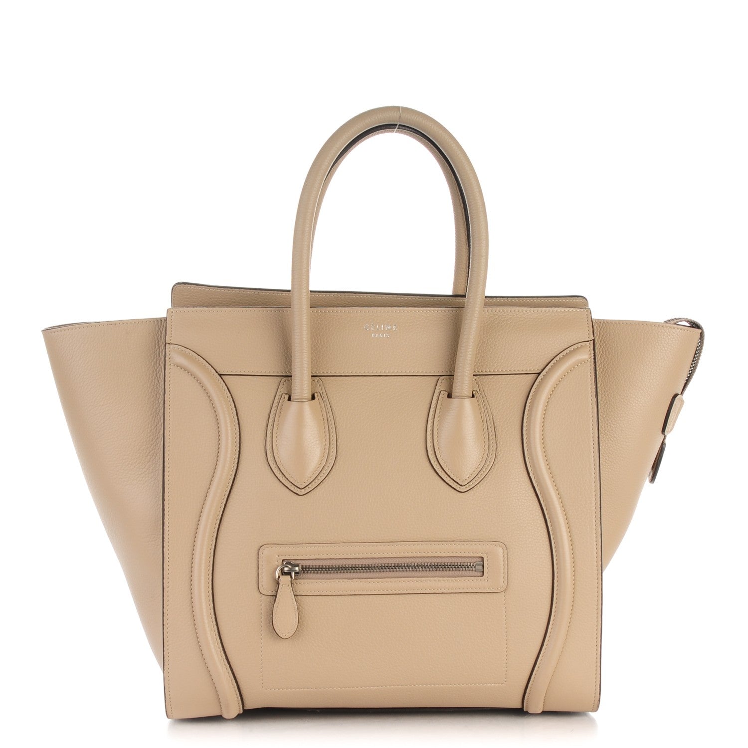 Celine Drummed Calfskin Mini Luggage Dune 1 of 9