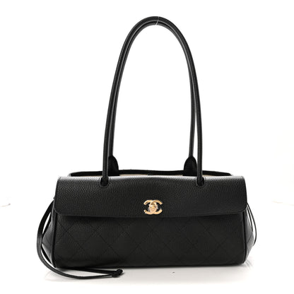 Chanel Grained Calfskin Stitched Urban Essentials Small Shopping Bag Black 1 of 10