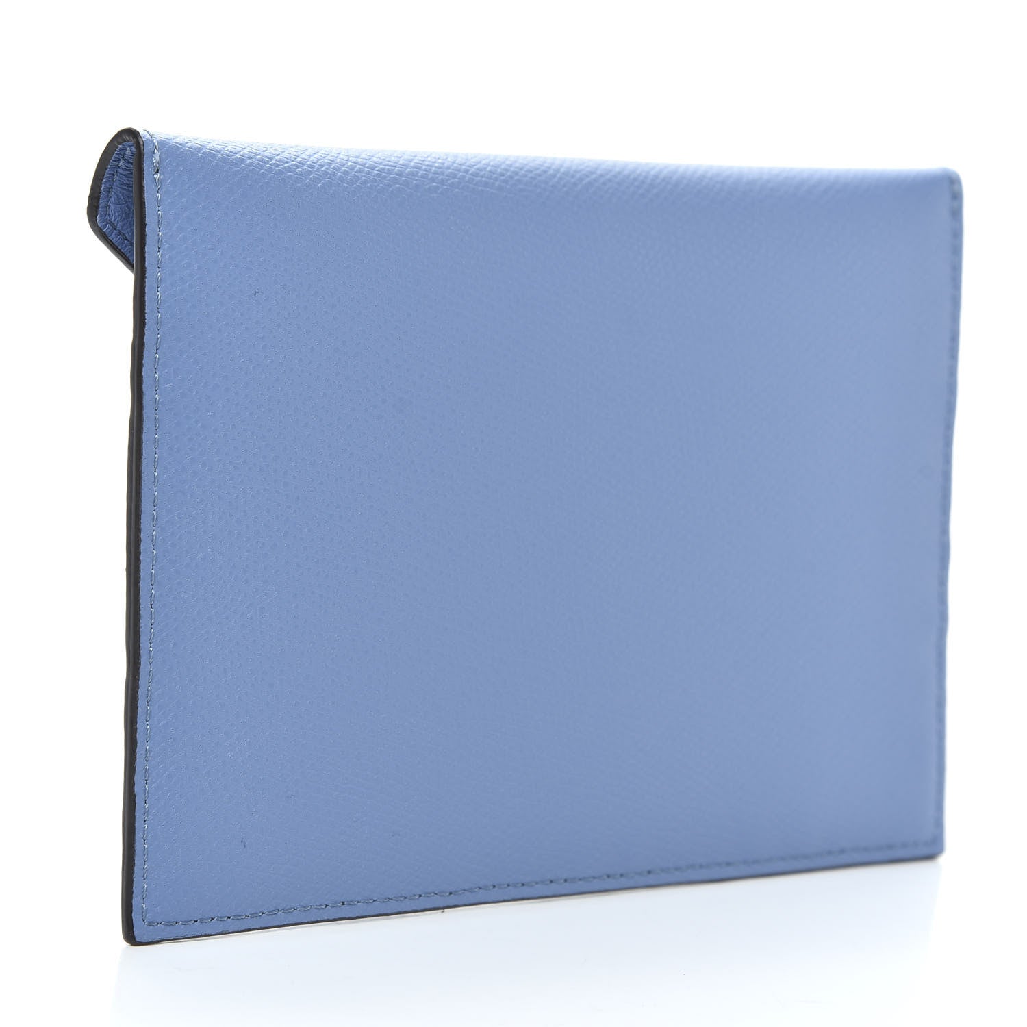 Fendi Vitello Cruise F is Fendi Bi-Color FF 1974 Embossed Medium Flat Envelope Pouch Maya Black Nebula 3 of 8
