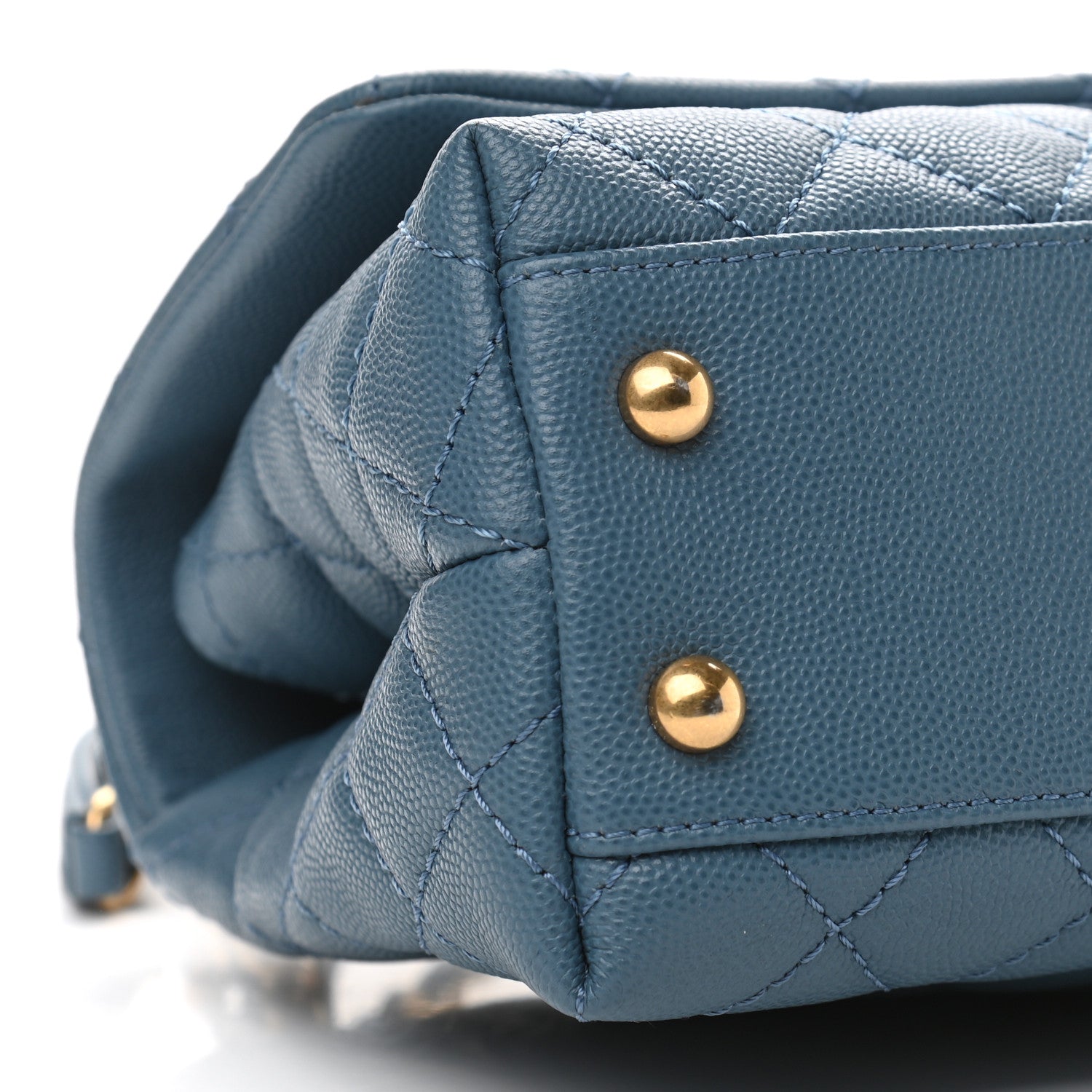 Chanel Caviar Quilted Mini Coco Handle Flap Blue 8 of 10