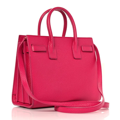 Saint Laurent Grained Calfskin Baby Sac De Jour Lipstick Fuchsia 3 of 8