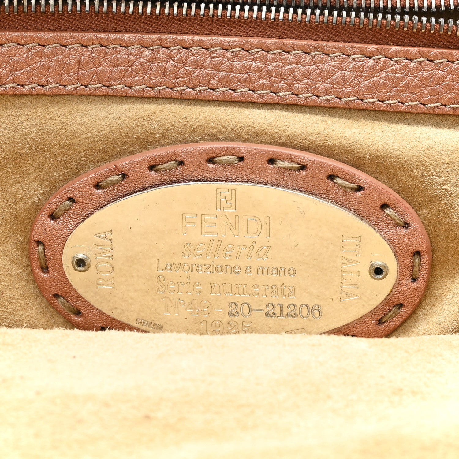Fendi Monogolian Lamb Cuoio Romano Selleria Frame Bag Cipria 7 of 11