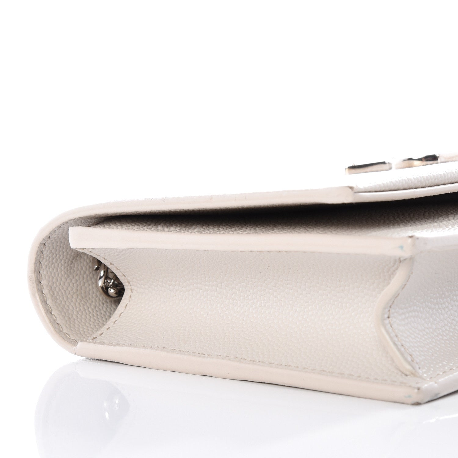 Saint Laurent Grain De Poudre Classic Monogram Kate Tassel Chain Wallet White 6 of 8