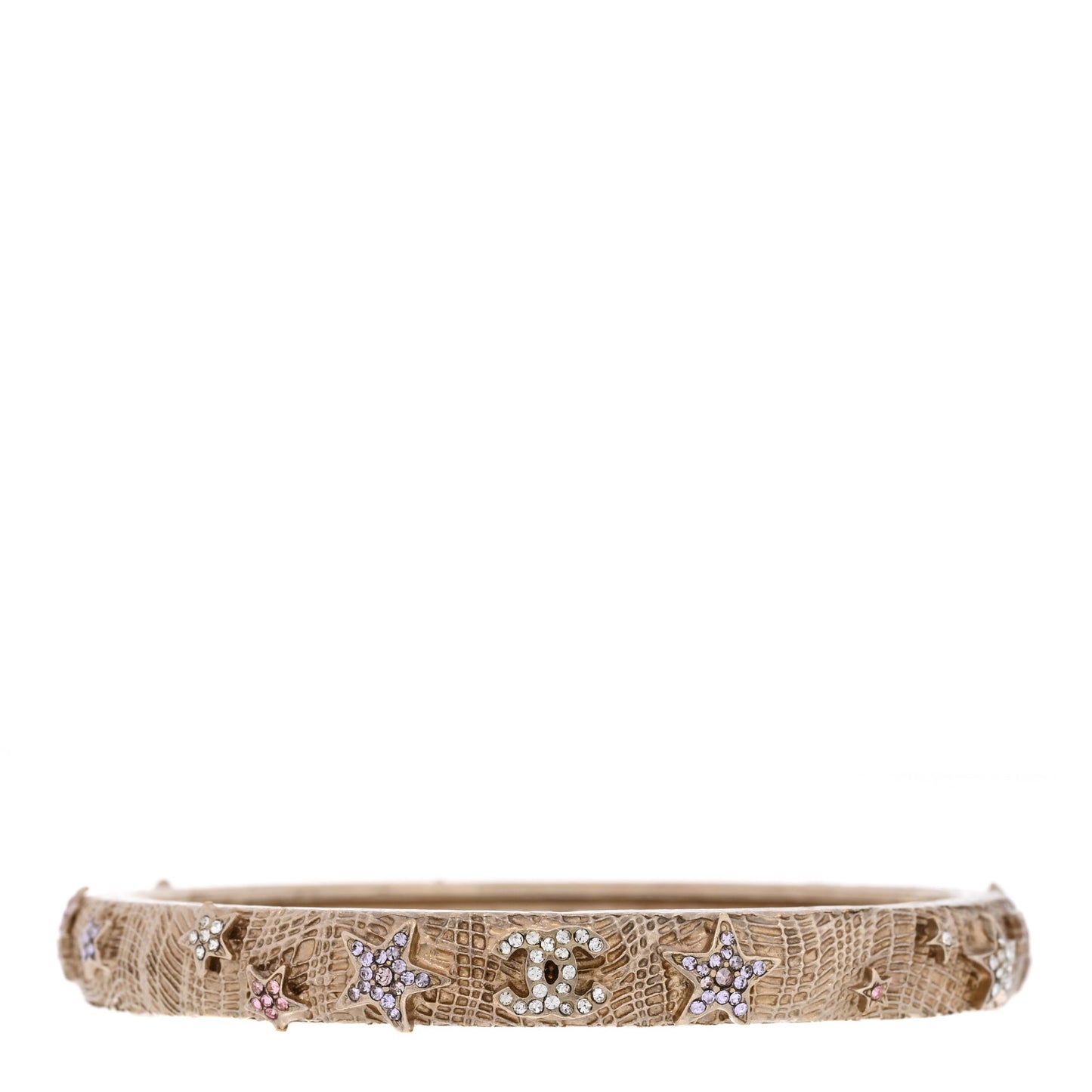 Crystal CC Star Bangle Bracelet Pink Gold