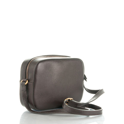 Gucci Textured Calfskin Web Small Webby Bee Shoulder Bag Brown Coffee 3 of 6