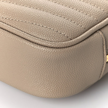 Saint Laurent Grain De Poudre Matelasse Monogram Mini Lou Camera Bag Dark Beige 9 of 10
