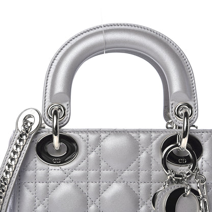 Christian Dior Metallic Lambskin Cannage Mini Lady Dior Grey 5 of 11