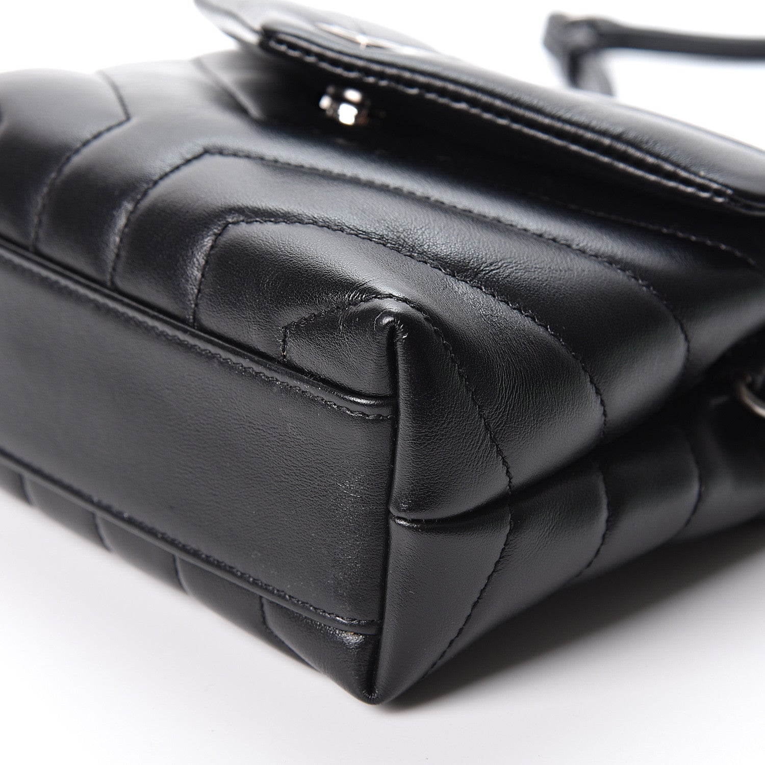 Saint Laurent Calfskin Y Quilted Monogram Toy Loulou Crossbody Bag Black 10 of 10