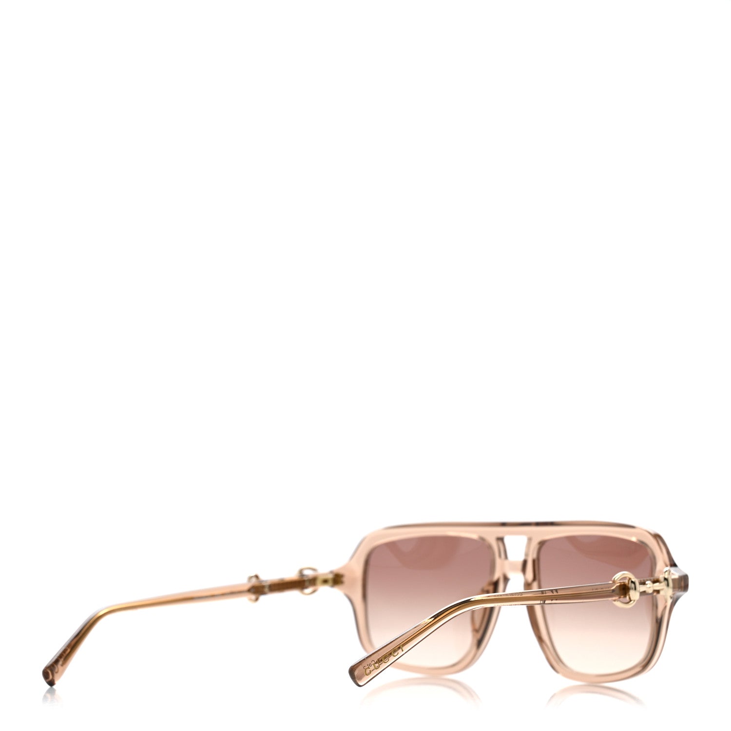 Gucci Acetate Horsebit Frame Sunglasses GG2052S Beige Transparent 4 of 9