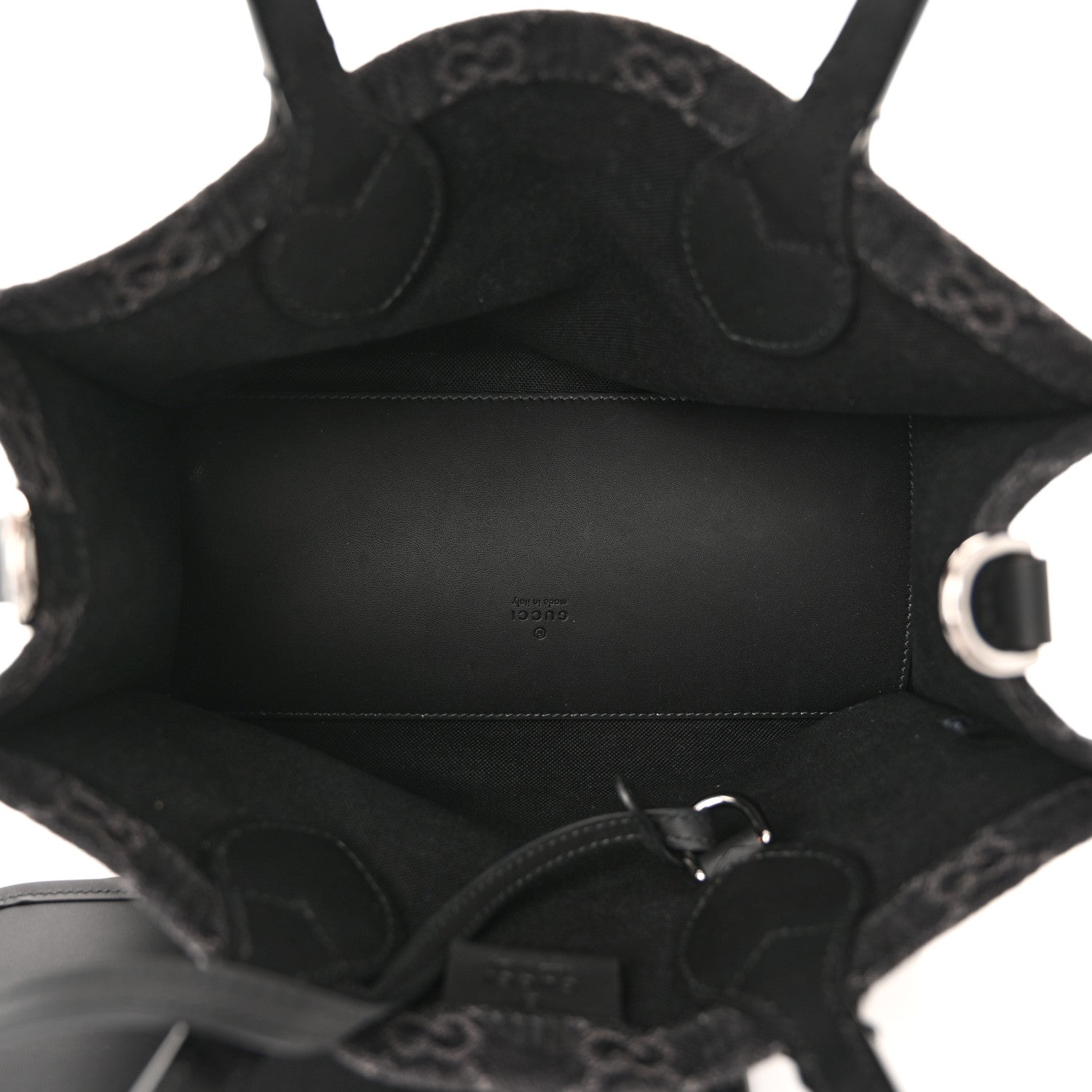 Gucci Denim Ophidia GG Monogram Tote Medium Black Grey 6 of 12