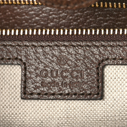 Gucci Monogram Jumbo GG Textured Dollar Calfskin Web Medium Ophidia Shopping Tote Camel Ebony 6 of 8