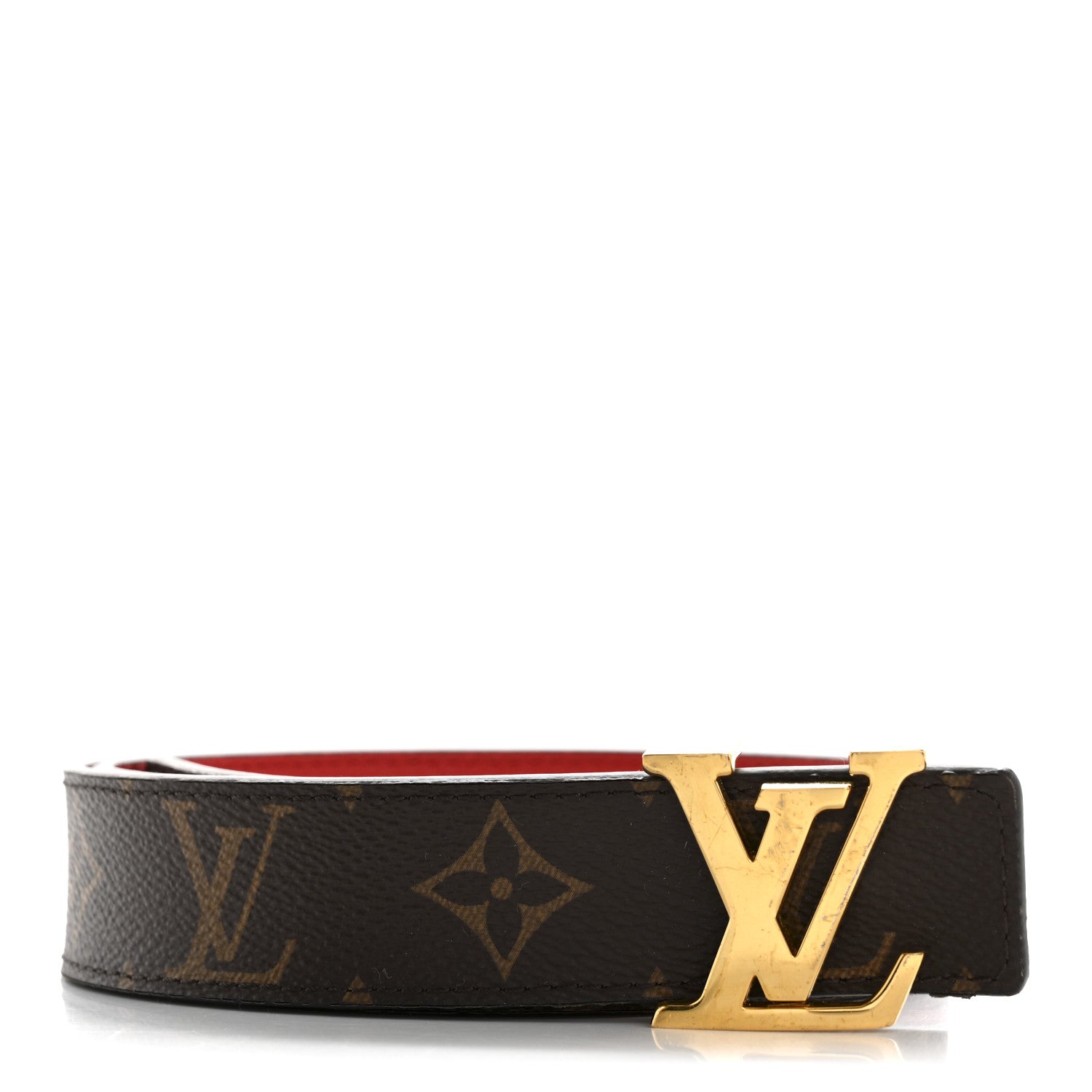 Louis Vuitton Calfskin Monogram 30mm LV Initiales Reversible Belt 75 30 Coquelicot 1 of 7