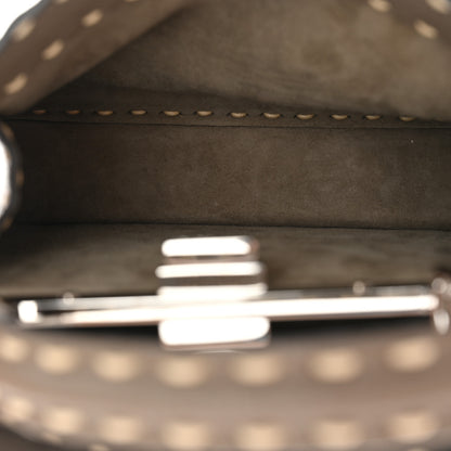 Fendi Vitello Granato Camoscio Selleria Macro Stitchings Small Peekaboo I SEE U Satchel Tartufo 5 of 9