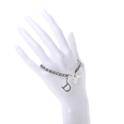 Christian Dior Crystal Flower Bracelet Silver White 2 of 5