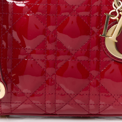 Christian Dior Patent Cannage Mini Lady Dior Red 8 of 10